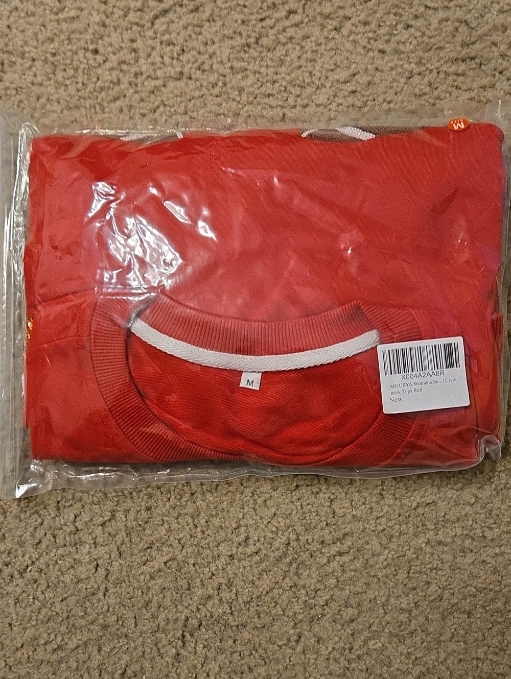 New Red Sequin Football Pullover Sweatshirt - Picture 6 of 6